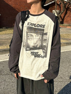 Explore 插肩袖 拼色 長袖上衣 / 3色 - WHATEVER STUDIO