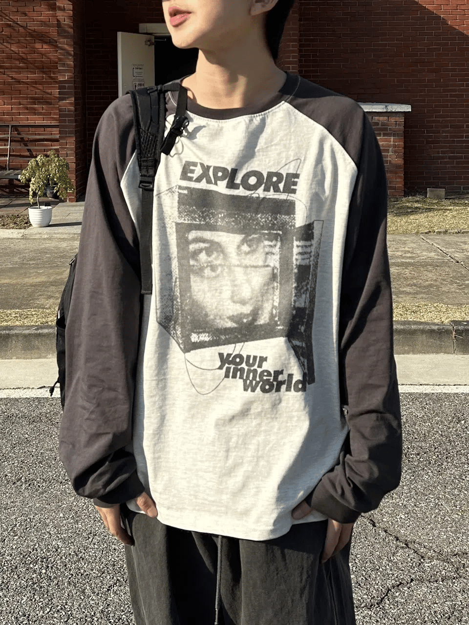 Explore 插肩袖 拼色 長袖上衣 / 3色 - WHATEVER STUDIO