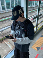 ISSUES 假兩件 微破壞 分層 長袖上衣 / 2色 - WHATEVER STUDIO