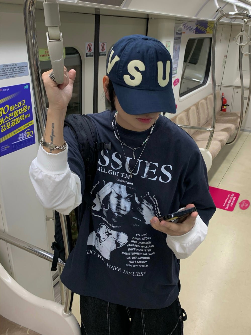 ISSUES 假兩件 微破壞 分層 長袖上衣 / 2色 - WHATEVER STUDIO