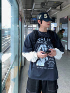 ISSUES 假兩件 微破壞 分層 長袖上衣 / 2色 - WHATEVER STUDIO