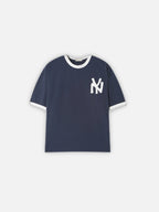 復古 刺繡 短版 NY Ringer 短袖 T恤 / 3色 - WHATEVER STUDIO