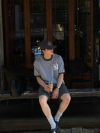 復古 刺繡 短版 NY Ringer 短袖 T恤 / 3色 - WHATEVER STUDIO