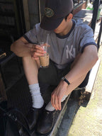 復古 刺繡 短版 NY Ringer 短袖 T恤 / 3色 - WHATEVER STUDIO