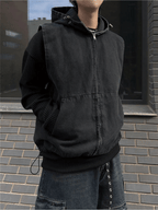 丹寧 牛仔 連帽 背心 - WHATEVER STUDIO