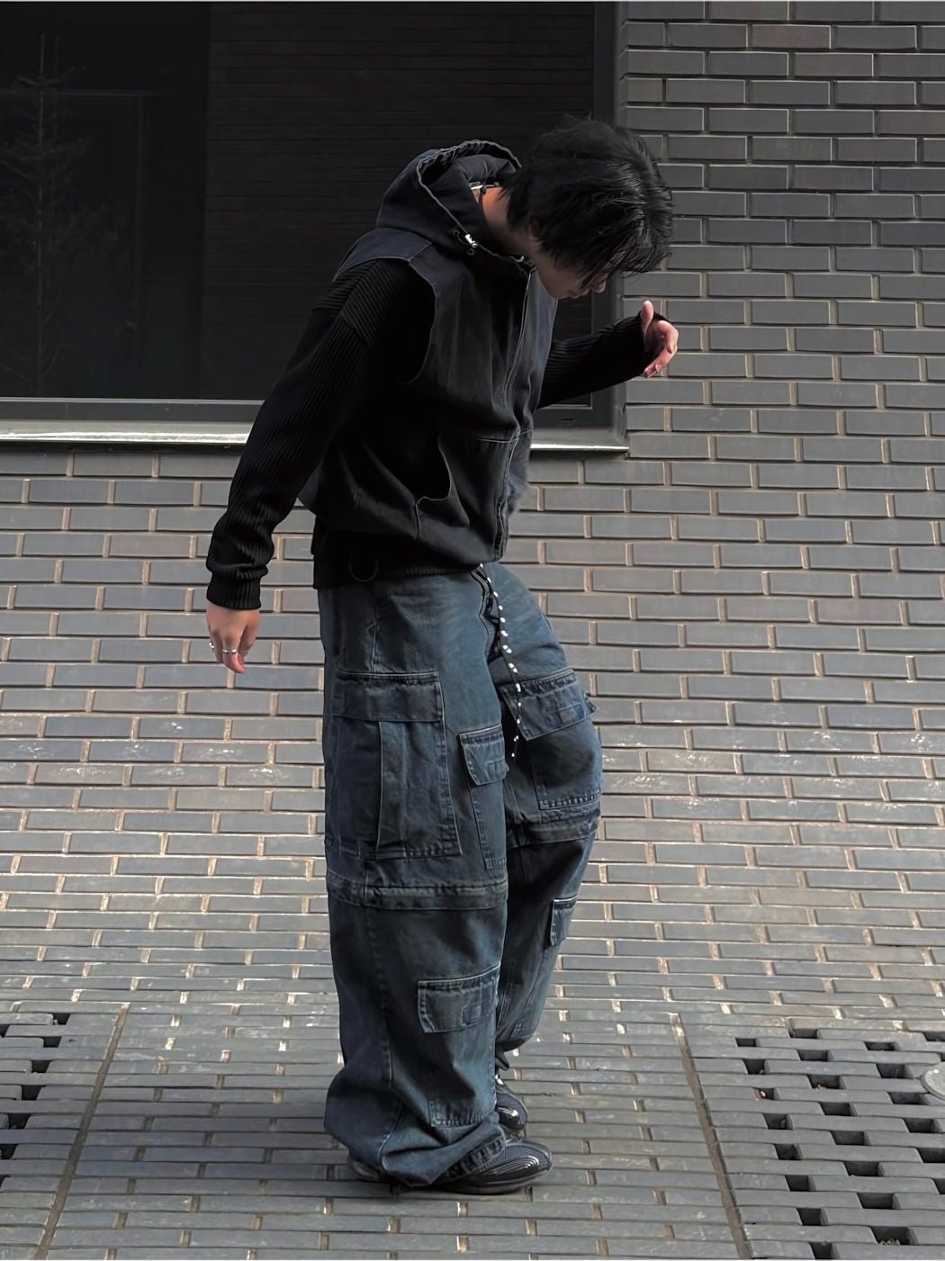 丹寧 牛仔 連帽 背心 - WHATEVER STUDIO