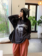 暈染 文字 印花 寬鬆 長袖T / 4色 - WHATEVER STUDIO